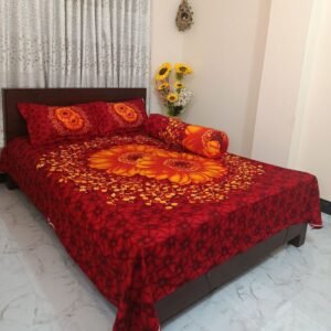 ৪ পিসের সেট (১টি বেডশীট, ২টি মাথার বালিশ কভার, ১টি কোলবালিশ কভার)